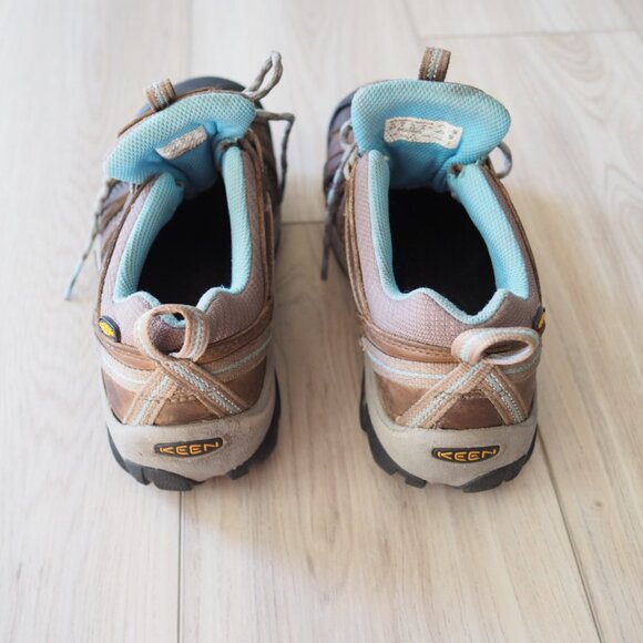 KEEN Voyageur Women's Tan and Blue Hiking Shoes - Picture 4 of 16